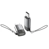 Pozostałe akcesoria do telefonów - AWEI Adapter A12 Lightning/USB-C szare /grey - miniaturka - grafika 1