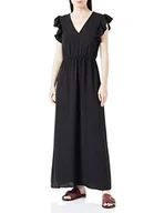 Sukienki - ONLY Sukienka damska Onlmette S/L Frill Dress WVN Cs sukienka maxi, czarny, XXS - miniaturka - grafika 1