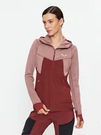 Odzież trekkingowa damska - Salewa Bluza Puez Hybrid Pl 27389 Bordowy Regular Fit - miniaturka - grafika 1