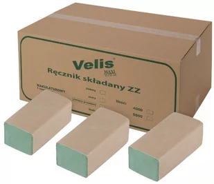 Ręcznik papierowy makulaturowy składany ZZ WELMAX Velis 1W ZIELONY 4000szt. (20x200) - Ręczniki papierowe - miniaturka - grafika 1