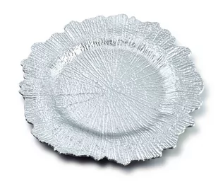 Mondex MONDEX BLANCHE COLOURS PODTALERZ DEKORACYJNY 33 X 33 CM SREBRNY TWORZYWO SZTUCZNE HTOS9970 4 - Pojemniki na przyprawy - miniaturka - grafika 1