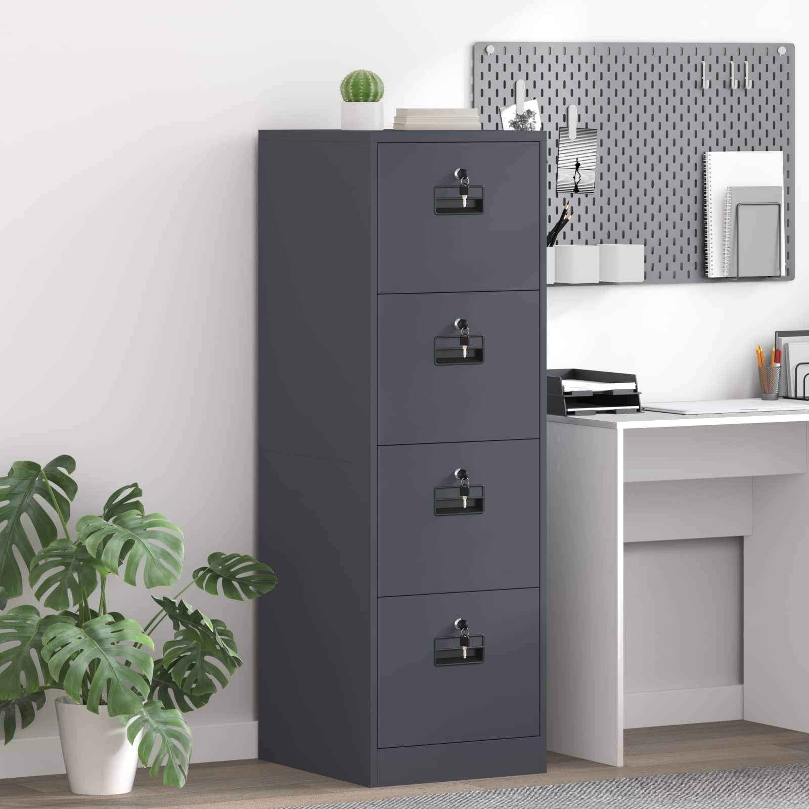 vidaXL Dokumentowa szafka z półką Antracyt 44 x 50 x 106.5 cm