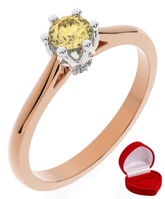 ZŁOTY PIERŚCIONEK ZARĘCZYNOWY 585 14k SZAFIR 0,19 ct RÓŻOWE ZŁOTO R12