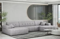 Narożniki - Sofa w kształcie U NIMES narożnik tkanina Perfect Harmony jasnoszary - miniaturka - grafika 1