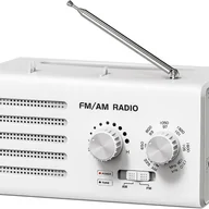 Radia - Przenośne radio AM/FM z wbudowanym głośnikiem i gniazdem słuchawkowym do użytku domowego, zewnętrznego i awaryjnego (białe) - miniaturka - grafika 1