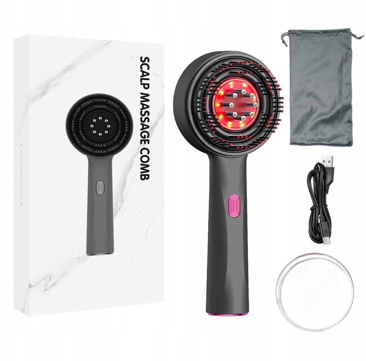 Bezprzewodowy masażer elektryczny, szczotka do masażu skóry głowy