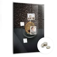Tablice i flipcharty - Ozdobna Szklana Tablica na Magnes - 70x100 CM + Magnesy, Kawa - miniaturka - grafika 1