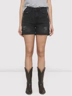 Spodenki damskie - Noisy May Szorty jeansowe Smiley 27010865 Czarny Regular Fit - miniaturka - grafika 1