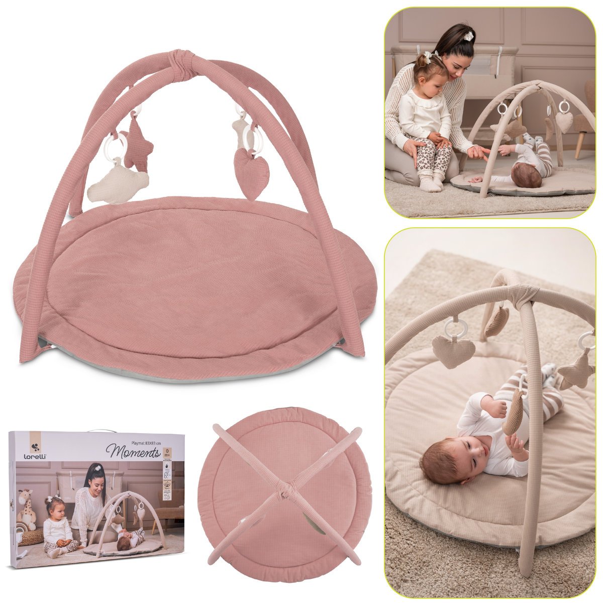 MATA EDUKACYJNA INTERAKTYWNA PLAC ZABAW DLA NIEMOWLĄT LORELLI MOMENTS RÓŻOWA