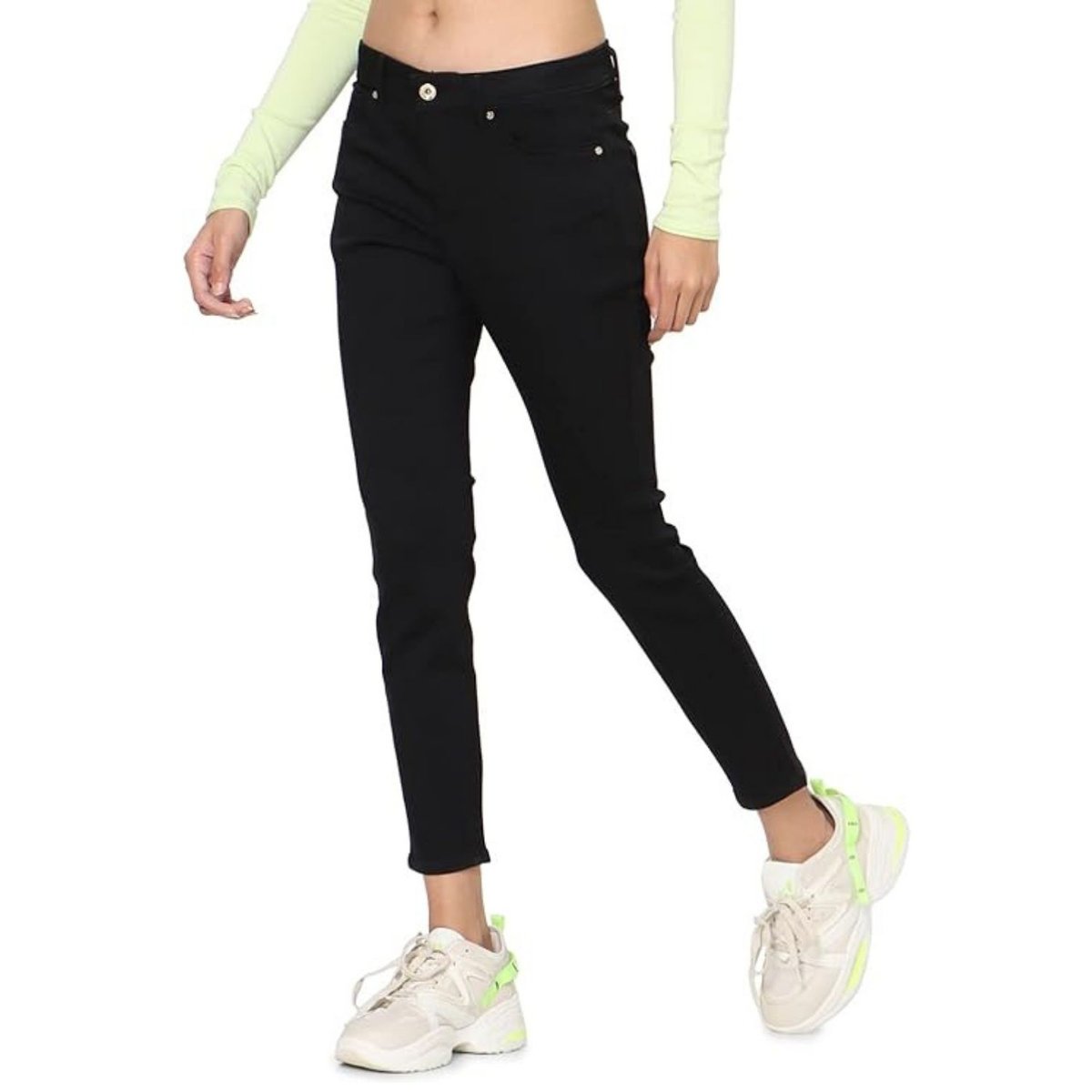 Spodnie damskie Only Wauw Life Mid czarne rurki skinny-XS