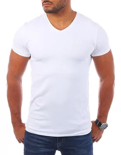 Męska koszulka t-shirt v-neck - biała - Risardi - Koszulki męskie - miniaturka - grafika 1