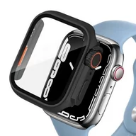 Akcesoria do smartwatchy - Etui + szkło 2W1 do Apple Watch 7/8/9 45mm czarno-pomarańczowe - miniaturka - grafika 1