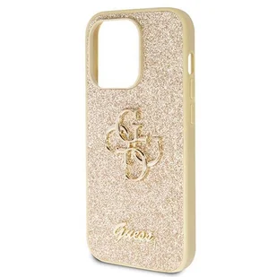 Etui Guess GUHCP14LHG4SGD na iPhone 14 Pro - złote Glitter Script Big 4G - Etui i futerały do telefonów - miniaturka - grafika 6