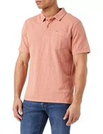 Koszulki męskie - Wrangler Męska koszulka polo Overdye, Czerwony ettruskański, S - miniaturka - grafika 1