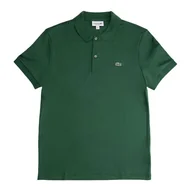 Koszulki męskie - Koszulka Lacoste Cotton Shirt Regular Fit DH2050-132 - zielona - miniaturka - grafika 1