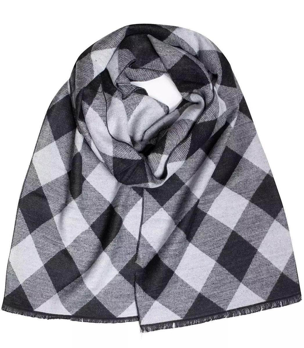 Szal męski szalik z frędzelkami we wzory