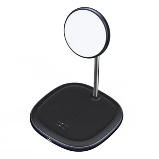 Baseus 2w1 bezprzewodowa ładowarka Qi / uchwyt magnetyczny bezprzewodowa ładowarka Qi do MagSafe 10W czarny (WXSW-C01) - Ładowarki do telefonów - miniaturka - grafika 4