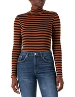 Koszulki i topy damskie - United Colors of Benetton Damska koszulka rowerowa M/L 3oa6e225 T-shirt, brązowa w paski 97D, XL - miniaturka - grafika 1