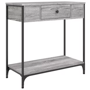Stolik konsolowy, szary dąb sonoma, 75x34,5x75 cm Lumarko! - Konsole i sekretarzyki - miniaturka - grafika 3