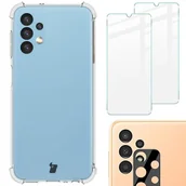 Etui i futerały do telefonów - Bizon Etui + 2x szkło + obiektyw Case Clear Galaxy A13 4G przezroczyste - miniaturka - grafika 1