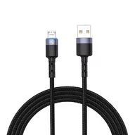 Kable USB - Tellur Data Cable, Usb To Micro Usb, Led, Nylon Braided, 2M, Black - miniaturka - grafika 1