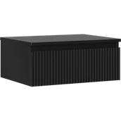 Szafki łazienkowe - Mexen Rivel szafka łazienkowa podumywalkowa 60 cm z blatem, 1 szuflada, ryflowana , czarna mat - 91A20-06023-1-BFC71 - miniaturka - grafika 1