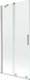 Mexen Velar parawan nawannowy 2-skrzydłowy rozsuwany 90 x 150 cm, transparent, nikiel szczotkowany - 896-090-000-01-97 - Parawany nawannowe - miniaturka - grafika 1