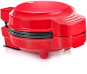 Gofrownice - GOFROWNICA MINI GOFRY MOCNA NIEPRZYWIERAJACA 8 PŁYTEK 4 WZORY CZERWONA RED - miniaturka - grafika 1