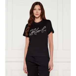 Karl Lagerfeld T-shirt Orchid Regular Fit - Koszulki i topy damskie - miniaturka - grafika 1