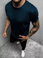 Koszulki męskie - T-Shirt męski bez nadruku granatowy OZONEE JS/712005/25Z - Ozonee - miniaturka - grafika 1