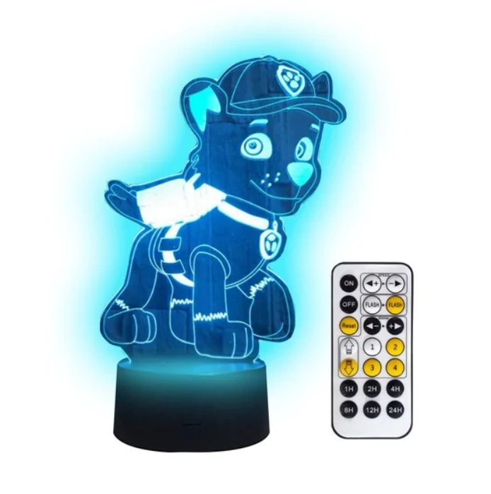 LAMPKA 3D LED PSI PATROL ROCKY MIX USB / PILOT RGB