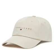 Czapki męskie - Czapka z daszkiem Tommy Jeans Linear Logo Cap AM0AM12958 Beżowy - miniaturka - grafika 1