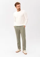 Spodnie męskie - Lniane spodnie chinosy, Comfort Fit, R-LINN - miniaturka - grafika 1