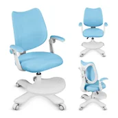 Krzesła obrotowe dla dzieci - Fotel obrotowy ergonomiczny dla dzieci Junior 4.6, z regulacją wysokości oraz podnóżka, obracany o 360 stopni, niebieski - miniaturka - grafika 1