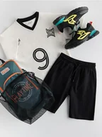 Spodnie i spodenki dla chłopców - Reserved - Bawełniany komplet - złamana biel - miniaturka - grafika 1