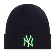 Czapki damskie - Czapka zimowa NEW ERA NYY Neon League Ess. Cuff Knit Beanie czarna - miniaturka - grafika 1