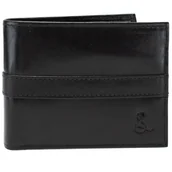 Portfele - Portfel męski skórzany duży czarny Semi Line - miniaturka - grafika 1