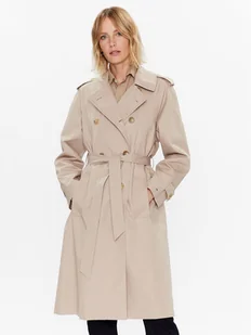 Tommy Hilfiger Trencz WW0WW36960 Beżowy Regular Fit - Płaszcze damskie - miniaturka - grafika 1