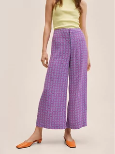 Spodnie damskie - Mango Kuloty Jaipur 27038638 Fioletowy Regular Fit - grafika 1
