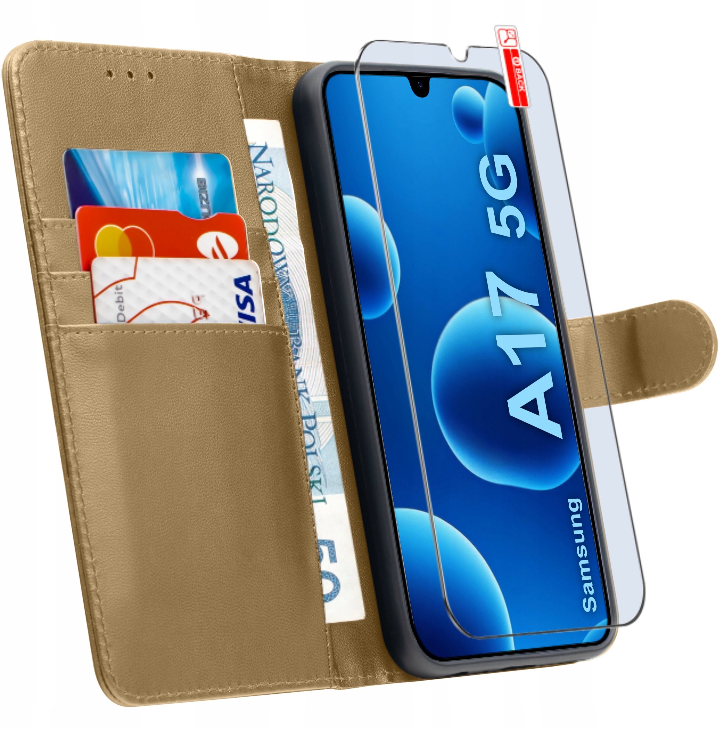 ETUI z klapką do Samsung A17 5G Zamykane Magnetyczne + SZKŁO
