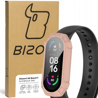 Akcesoria do smartwatchy - Bizon Etui ze szkłem Case AntiShock Set, Xiaomi Mi Band 7, jasnoróżowe - miniaturka - grafika 1