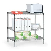 Szafy i regały magazynowe - B2B Partner Regał chromowany z półkami z drutu, 900x900x350 mm LD903590A3 - miniaturka - grafika 1