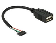 Kable USB - Delock Kabel USB 5pin USB 2.0 0.15m Czarny 84831 - miniaturka - grafika 1