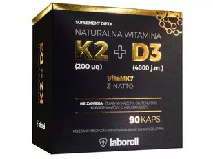 Laborell Laborell Witamina K2 MK 200 mcg + D3 4000 j.m. - 90 kapsułek - Witaminy i minerały - miniaturka - grafika 2