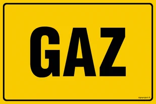 JD015 GAZ, FN - FOLIA SAMOPRZYLEPNA; (200X150MM) - Tablice BHP - miniaturka - grafika 1