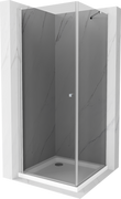 Kabiny prysznicowe - Mexen Pretoria kabina prysznicowa uchylna 70x70 cm, grafit , chrom + brodzik Flat - 852-070-070-01-40-4010 - miniaturka - grafika 1