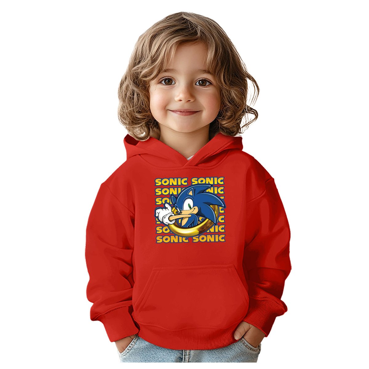 BLUZA DZIECIĘCA SONIC 104 Z KAPTUREM BAWEŁNIANA JAKOŚĆ