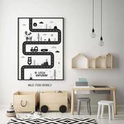 Dekoracje domu - Plakat w stylu skandynawskim Miasteczko format B2 - miniaturka - grafika 1