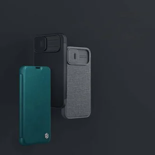 Nillkin Qin Leather Pro Case etui iPhone 14 Plus osłona na aparat kabura pokrowiec obudowa z klapką zielony - Etui i futerały do telefonów - miniaturka - grafika 7