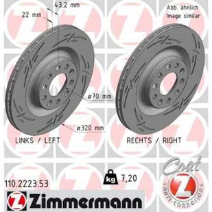 Tarcza hamulcowa ZIMMERMANN 110.2223.53 - Tarcze hamulcowe - miniaturka - grafika 1